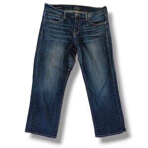 Lucky Brand Cropped Jeans Easy Rider Cop Midrise Dark Wash Stretch Size 30
